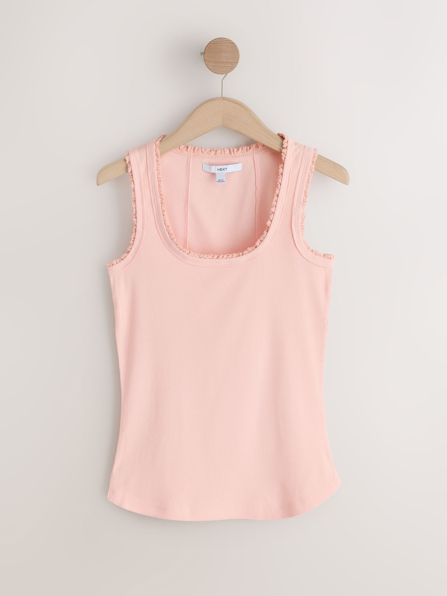 Buy Світло-рожевий - Топ без рукавів Premium Ribbed Scoop Tank