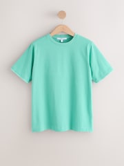 Aqua Blue Heavyweight Short Sleeve Crew Neck T-Shirt - Image 1 of 3