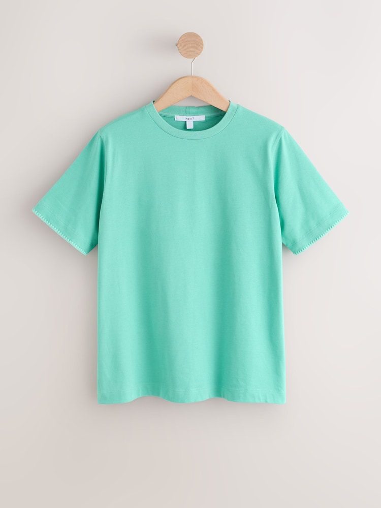 Aqua Blue Heavyweight Short Sleeve Crew Neck T-Shirt - Image 1 of 3