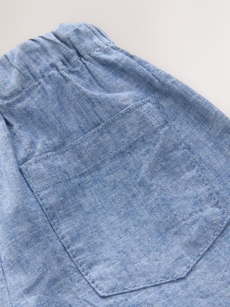 Blue/Ecru Linen Trousers 2 Pack (3mths-7yrs) - Image 6 of 6