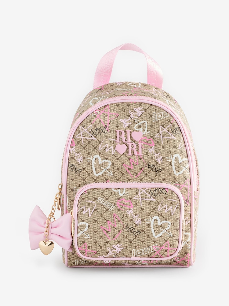 River Island Girls Graffiti Monogram Backpack - Image 1 of 6