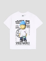 River Island White Boys Smiley Be Yourself T-Shirt - Image 1 of 4