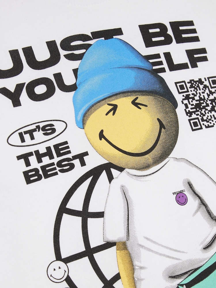 River Island White Boys Smiley Be Yourself T-Shirt - Image 4 of 4