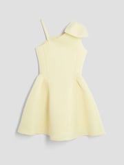River Island Yellow Girls Scuba Bow 1 Shoulder Dress - Image 2 of 4