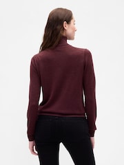 Gap Burgundy Red Merino Wool Turtle Neck Jumper - Image 2 of 4