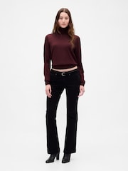 Gap Burgundy Red Merino Wool Turtle Neck Jumper - Image 3 of 4