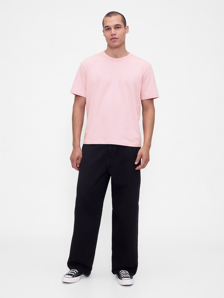 Gap Pink Original Crew Neck Short Sleeve T-Shirt - Image 4 of 4 Gap Pink Original Crew Neck Short Sleeve T-Shirt - Image 4 of 4