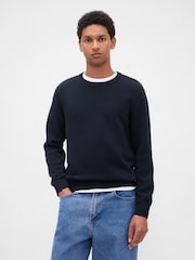 Gap Blue Classic Crew Neck Jumper - Image 1 of 4