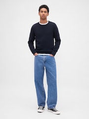 Gap Blue Classic Crew Neck Jumper - Image 3 of 4