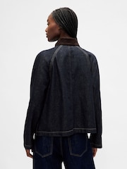 Gap Dark Indigo Blue UltraSoft Denim Swing Chore Jacket - Image 2 of 4