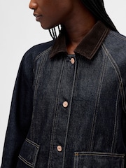 Gap Dark Indigo Blue UltraSoft Denim Swing Chore Jacket - Image 4 of 4