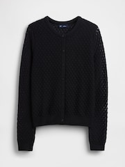 Gap Black Soft Touch Stretch Pointelle Cardigan - Image 1 of 2