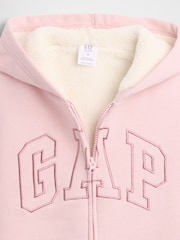 Gap Pink Logo Sherpa Hoodie (4-13yrs) - Image 3 of 3