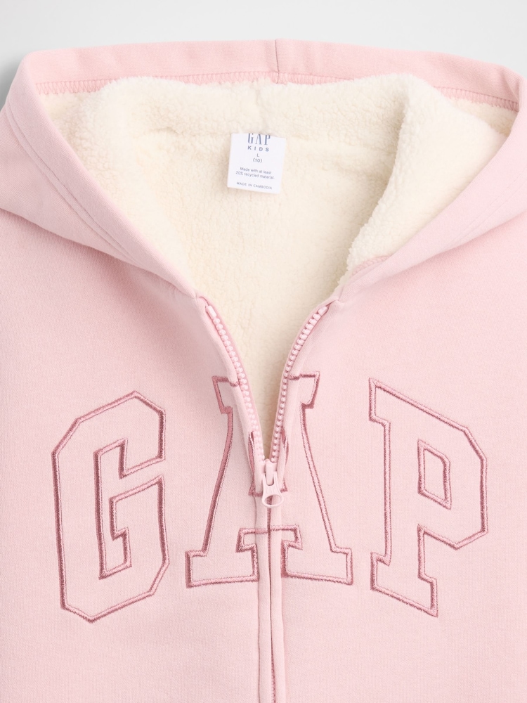 Gap Pink Logo Sherpa Hoodie (4-13yrs) - Image 3 of 3