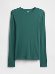 Gap Green Long Sleeve Rib T-Shirt - Image 5 of 5