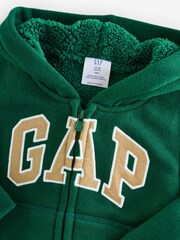 Gap Green Logo Sherpa Zip Hoodie (6mths-5yrs) (6mths-5yrs) - Image 3 of 6