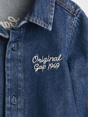 Gap Blue Denim Bear Logo Coveralls (Newborn-24mths) (0-24mths) - Image 3 of 4