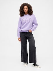 Morado - Suéter con logo y corte holgado de Gap - Imagen 3 de 4