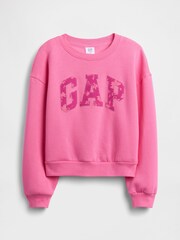 Gap Pink Oversized Graphic Sweatshirt (4-13yrs) (4-13yrs) - Image 1 of 3
