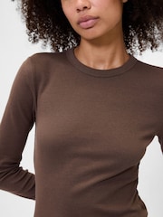 Gap Brown Long Sleeve Rib T-Shirt - Image 4 of 5