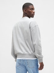 Gap Light Grey Oversized Heavyweight Logo Sweatshirt - Image 2 of 4