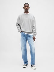 Gap Light Grey Oversized Heavyweight Logo Sweatshirt - Image 3 of 4