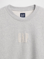 Gap Light Grey Oversized Heavyweight Logo Sweatshirt - Image 4 of 4