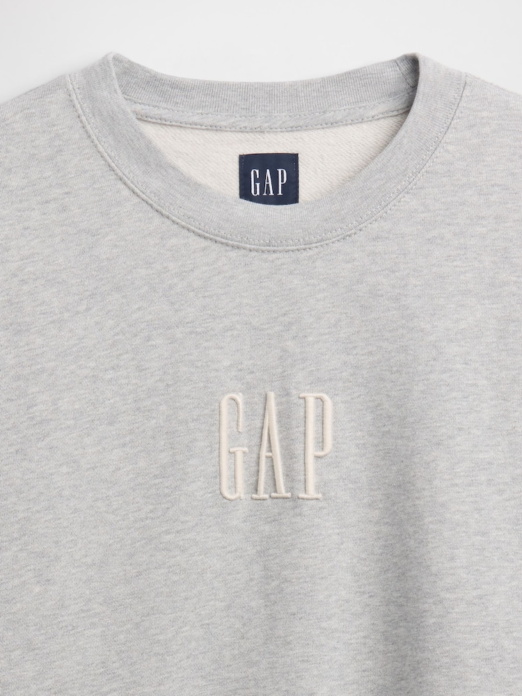 Gap Light Grey Oversized Heavyweight Logo Sweatshirt - Image 4 of 4