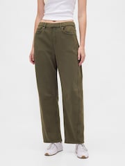 Gap Green Heavyweight French Terry Barrel Joggers - Image 1 of 5