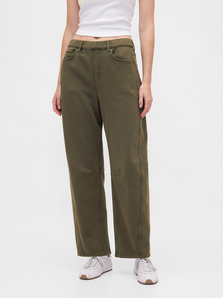 Gap Green Heavyweight French Terry Barrel Joggers - Image 1 of 5
