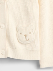 Gap Cream Bear-Pocket Cardigan Jumper (Newborn-24mths) (0-24mths) - Image 3 of 3