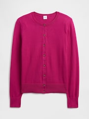 Gap Berry Pink Crew Neck Cardigan - Image 4 of 5