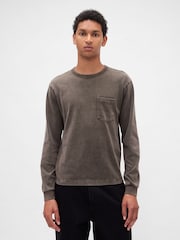 Gap Washed Brown Heavyweight Relaxed T-Shirt - Image 1 of 4