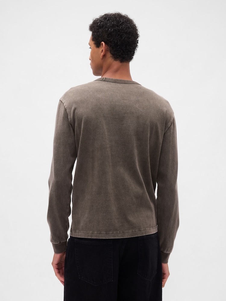 Gap Washed Brown Heavyweight Relaxed T-Shirt - Image 2 of 4