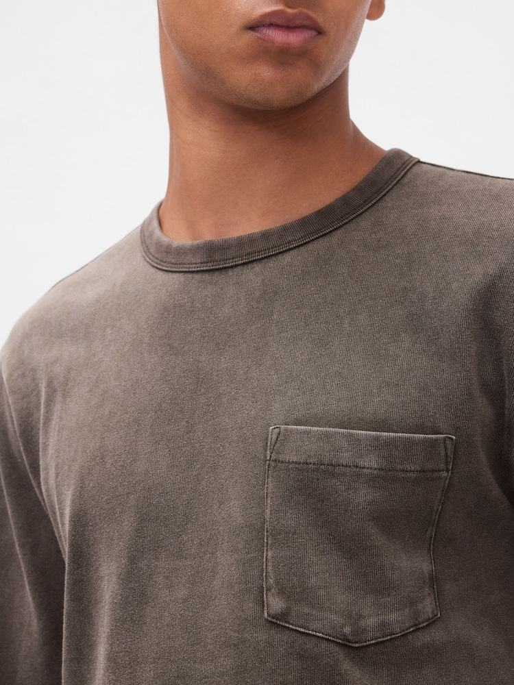 Gap Washed Brown Heavyweight Relaxed T-Shirt - Image 4 of 4