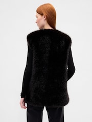 Gap Black Faux Fur Vest - Image 2 of 4