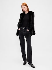 Gap Black Faux Fur Vest - Image 3 of 4