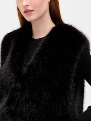 Gap Black Faux Fur Vest - Image 4 of 4