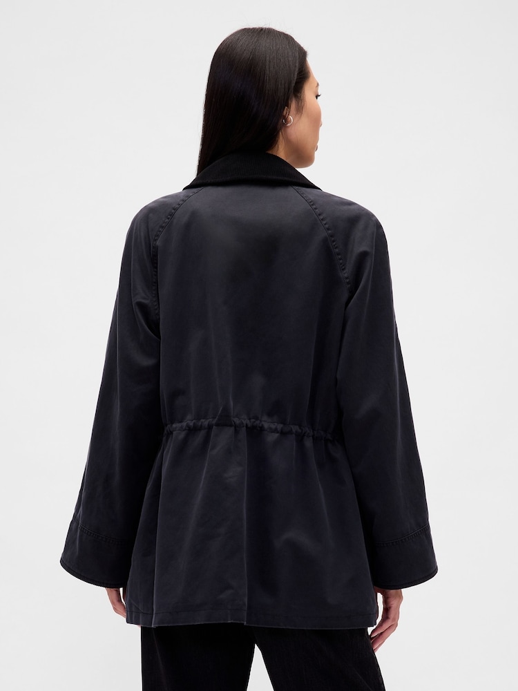 Gap Black Waxed Barn Jacket - Image 2 of 5 Gap Black Waxed Barn Jacket - Image 2 of 5