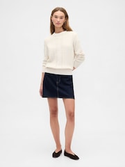 Gap Cream Cotton Cable Knit Sweatshirt - Image 3 of 5