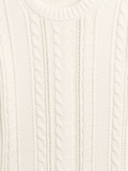 Gap Cream Cotton Cable Knit Sweatshirt - Image 5 of 5
