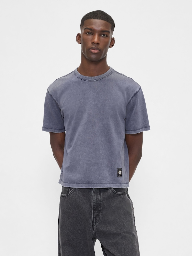 Azul lavado - Gap Heavyweight Crop Graphic T-Shirt - Imagen 1 de 4