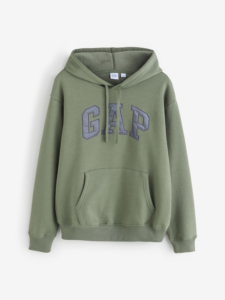 Gap Khaki Green Heritage Pullover Arch Logo Hoodie - Image 1 of 4 Gap Khaki Green Heritage Pullover Arch Logo Hoodie - Image 1 of 4