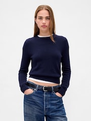 Gap Navy Blue CashSoft Crew Neck Jumper - Image 1 of 4