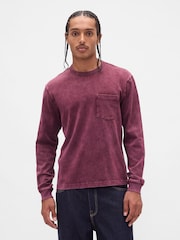 Gap Washed Red Heavyweight Relaxed T-Shirt - Image 1 of 3
