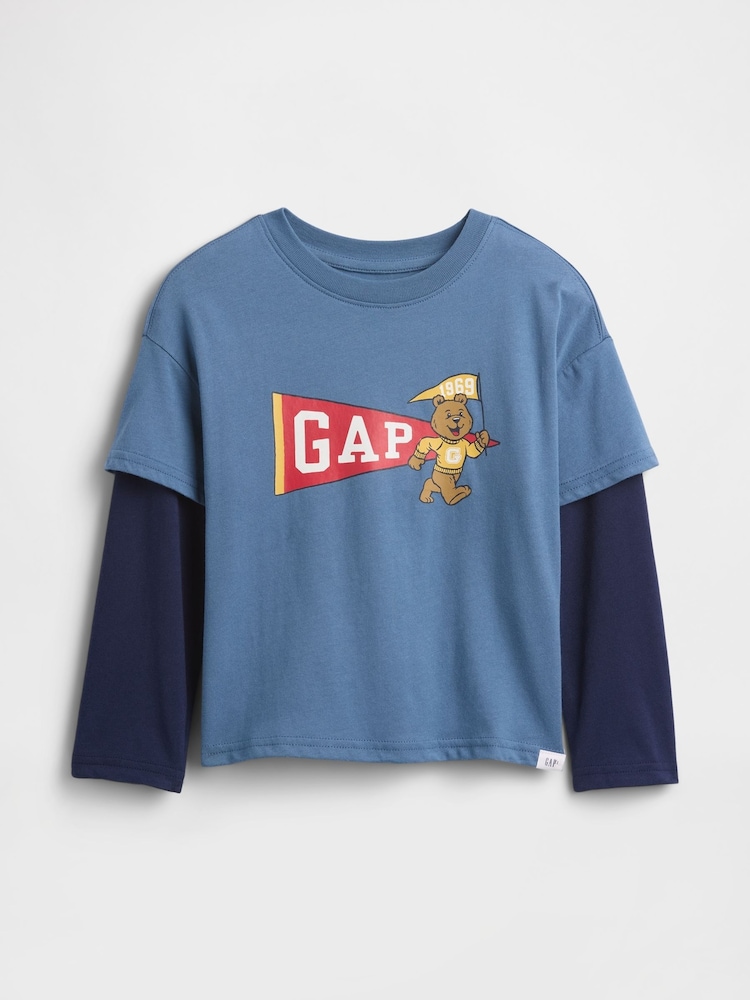 Gap Blue Graphic Crew Neck Short Sleeve T-Shirt (6mths-5yrs) (6mths-5yrs) - Image 1 of 3