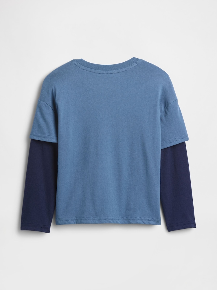 Gap Blue Graphic Crew Neck Short Sleeve T-Shirt (6mths-5yrs) (6mths-5yrs) - Image 2 of 3
