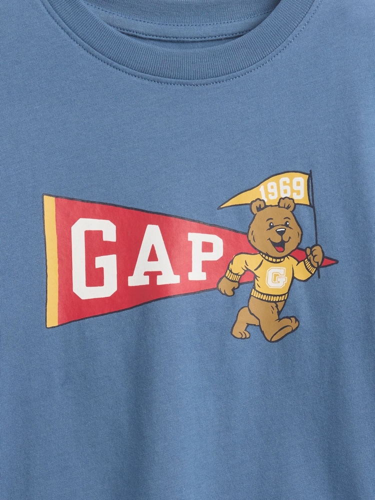 Gap Blue Graphic Crew Neck Short Sleeve T-Shirt (6mths-5yrs) (6mths-5yrs) - Image 3 of 3 Gap Blue Graphic Crew Neck Short Sleeve T-Shirt (6mths-5yrs) (6mths-5yrs) - Image 3 of 3