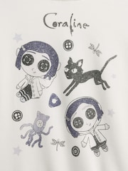 Gap White VintageSoft Coraline Halloween Hoodie (4-13yrs) - Image 5 of 5