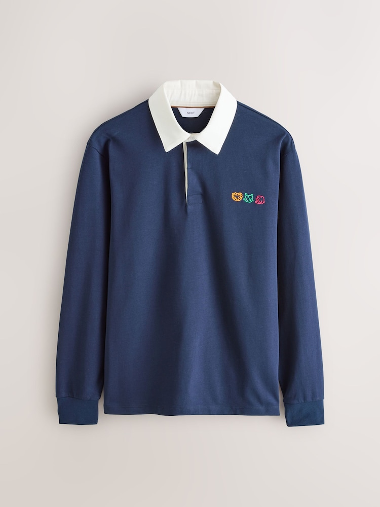 Navy Blue Tut Cat Licence Rugby Shirt - Image 1 of 5
